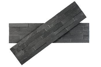 Сланец, 3D панель из камня, 600х150 мм, Classic Black Matt, 8 шт/уп, 0.72 м²