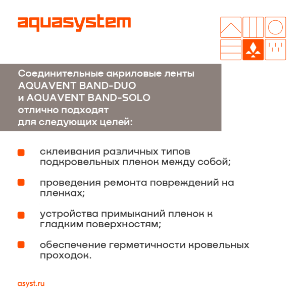 Aquasystem band solo соединительная акриловая лента 60 мм х 25 м