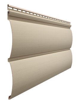 Виниловый сайдинг Docke, Блок-хаус D4.7Т, L=3600х243 мм. серия Premium, цвет: Крем-брюле