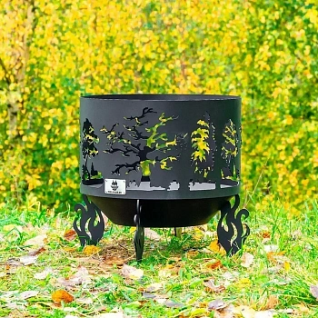 Костровая чаша с коническим дном, Ø500, Н=490 мм, "Деревья"