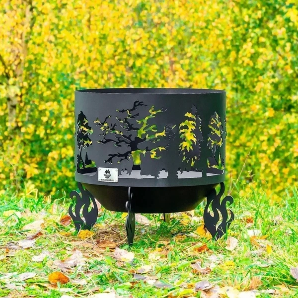 Костровая чаша с коническим дном, Ø500, Н=490 мм, "Деревья"