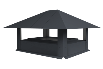 Дымник на трубу GL простой, 0.5 мм, Satin Matt, 520х390 мм, RAL 7024