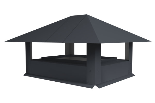 Дымник на трубу GL простой, 0.5 мм, Satin Matt, 520х390 мм, RAL 7024