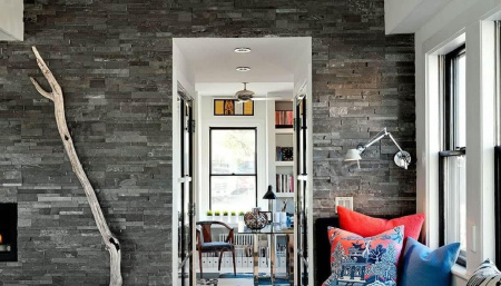 Сланец, 3D панель из камня, 350х180 мм, Modern Black Matt