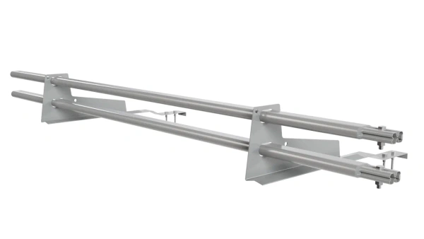 Снегозадержатель для натуральной черепицы Borge L=1500 мм, 2 опоры, 2 трубы, овал 25х45 RAL 9006