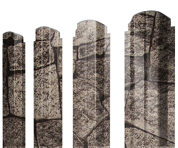 GL Штакетник П-образный А, фигурный 0.45 мм, Print Elite, King Stone TwinColor