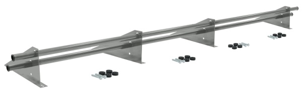 Снегозадержатель трубчатый, универсальный Optima плюс, L=3000 мм, 4 опоры, 2 трубы, овал 42х21 мм RAL 9006