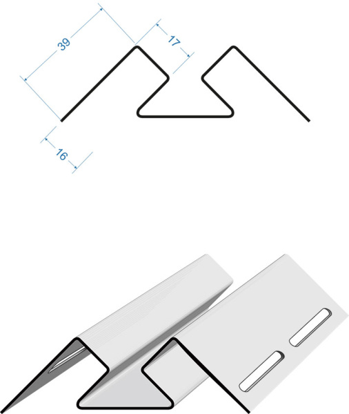 Внутренний угол Docke, L=3000 мм серия Lux под дерево, цвет: Алтайский