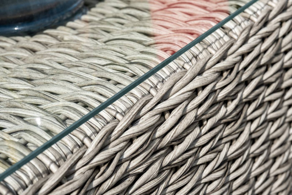 Стол журнальный из искусственного ротанга /геацинт/, Лунго цвет: серый