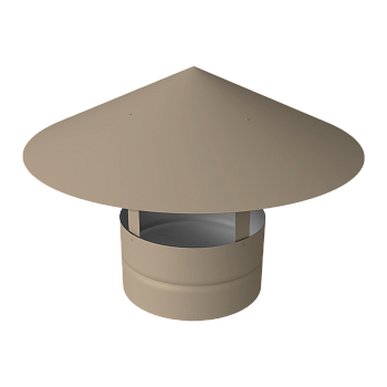 Дымник на трубу GL круглый, 0.5 мм, Satin, Ø100 мм, 230х625 мм, RAL 1015