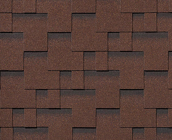 Битумная черепица RoofShield, Премиум, модерн цвет: коричневый с оттенением, 3 м² / уп.