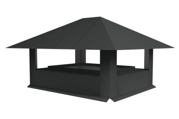 Дымник на трубу GL простой, 0.5 мм, Satin Matt TX, 520х390 мм, RAL 7016