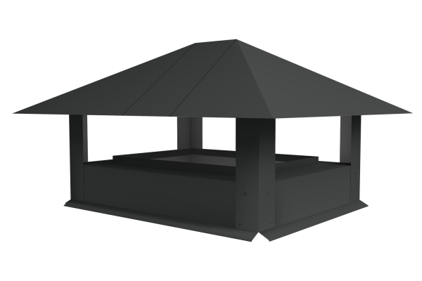 Дымник на трубу GL простой, 0.5 мм, Satin Matt TX, 520х390 мм, RAL 7016