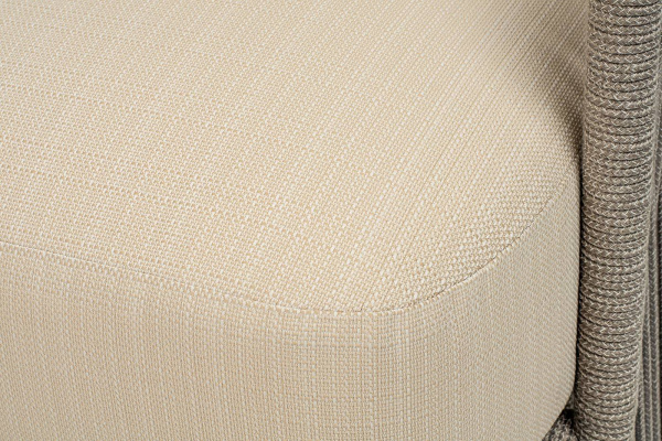 Кресло из роупа, Альбано, карк алюминий светло-серый муар,роуп серый меланж круг,ткань Mossle беж