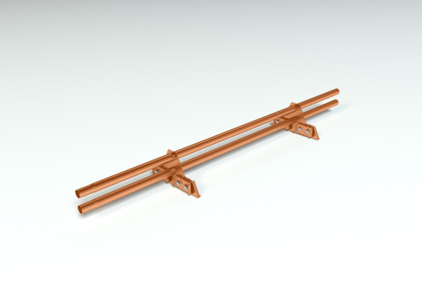 Снегозадержатель для фальцевой кровли Roofsystems Copper compact фальц, L= 1500 мм медь, 2 опоры, 2 трубы, круг Ø32 мм, L=1500 мм