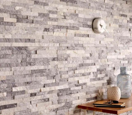 Мрамор, 3D панель из камня, 600х150 мм, Classic Cloudy Grey, 8 шт/уп