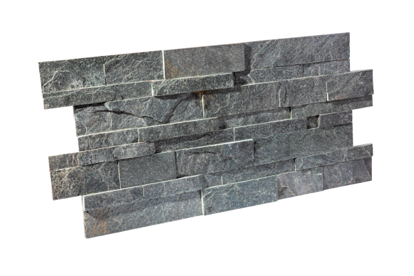 Кварцит, 3D панель из камня, 600х150 мм, Natural Silver Grey