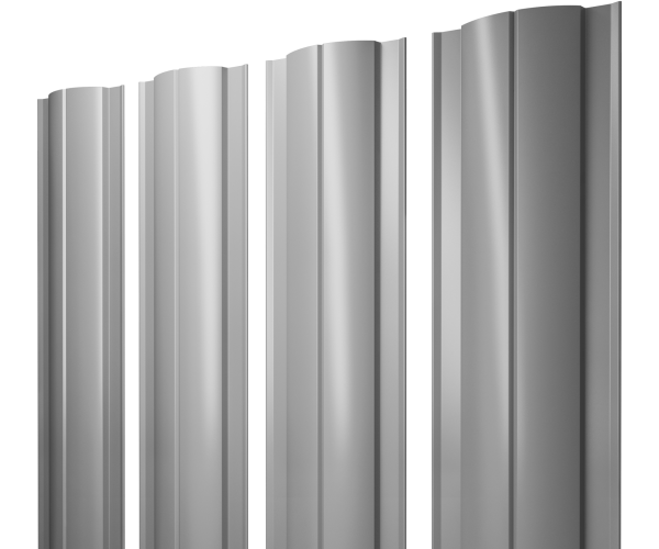 GL Штакетник Круглый с прямым резом 0.45 мм, Drap, RAL 7004