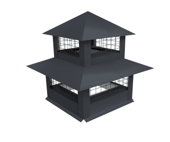 Дымник на трубу GL двойной с сеткой, 0.5 мм, Satin, 610х510 мм, RAL 7024