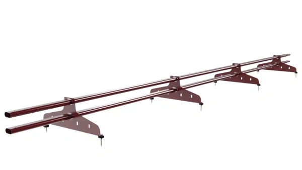 Снегозадержатель универсальный NewLine L=3000 мм, 4 опоры, 2 трубы, овал 20х40 мм RAL 3005
