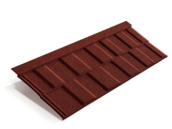 Композитная черепица Metrotile MetroViksen, 1325 х 410 мм цвет:  красный