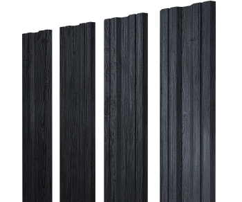 GL Штакетник Twin с прямым резом 0.45 мм, Print Premium, Grey  Wood TwinColor