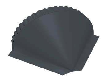 GL Заглушка конька полукруглого, конусная 0.45 мм, Drap ST, RAL 7024