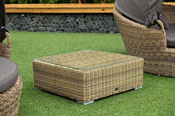 Стол журнальный из искусственного ротанга, Лунго цвет: соломенный