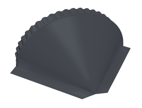 GL Заглушка конька полукруглого, конусная 0.45 мм, Drap ST, RAL 7024