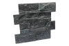 Кварцит, 3D панель из камня, 350х180 мм, Modern Black Quartz