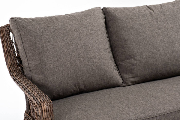 Диван 3-местный из искусственного ротанга, Гранд Латте цвет: коричневый