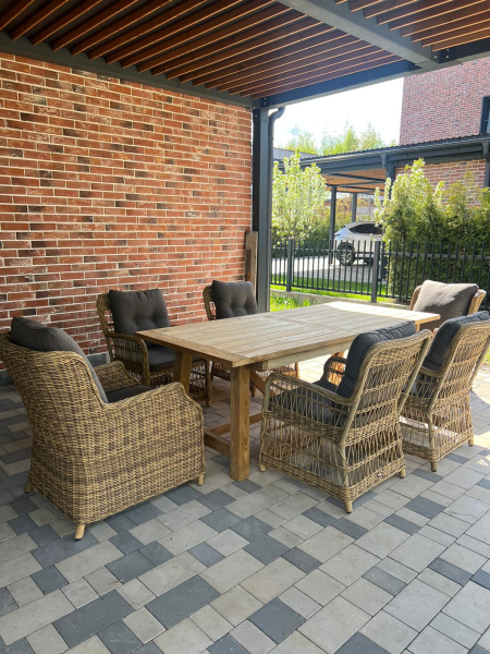 Кресло плетеное из искусственного ротанга, Цесена, цвет: соломенный