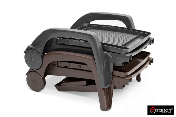 Шезлонг B:Rattan Miami складной, цвет: коричневый