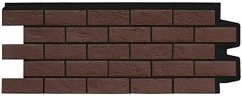 Фасадная панель Grand Line, Состаренный кирпич Design Plus, цвет: каштан с черным швом