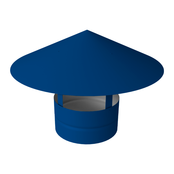 Дымник на трубу GL круглый, 0.5 мм, Satin, Ø115 мм, 230х625 мм, RAL 5005