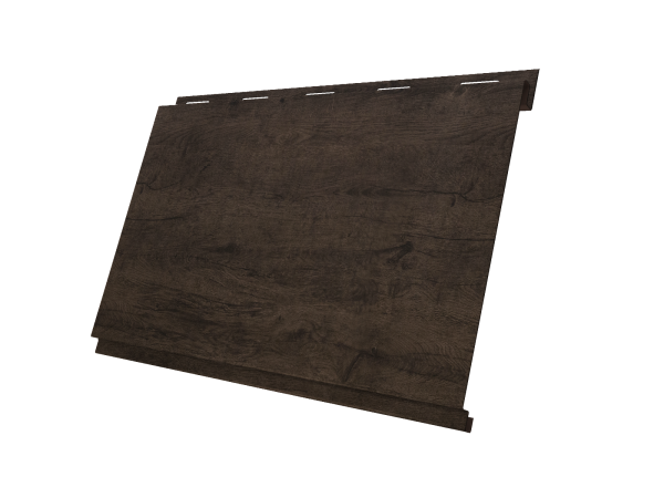 Металлический сайдинг Grand Line, Вертикаль Classic 0.45 мм, Print Premium, Antique Wood TwinColor