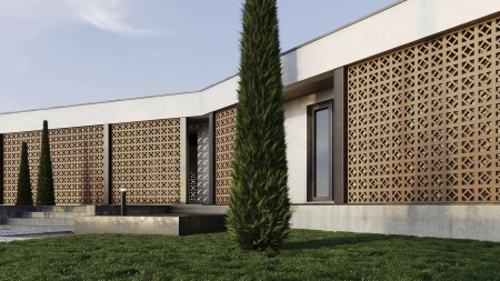 Декоративный бриз-блок Mesterra Cobogo, 250х250 мм 90 мм, 0301, черный