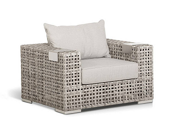 Кресло плетеное из искусственного ротанга, Тито, цвет серый