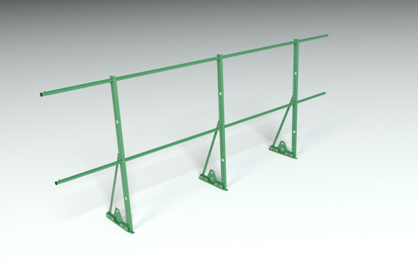 Ограждение кровельное для фальцевой кровли Roofsystems Econom Smart фальц, H=1200 мм RAL 6002, L=3000 мм