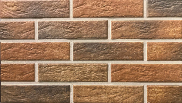 Термопанель рядовая Европа с плиткой Берёза, 1020х600 мм, 100 мм ППС, цвет: Kaylos терракотовый /Chili