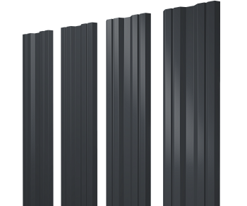 GL Штакетник Twin с прямым резом 0.45 мм, Drap ST, RAL 7024
