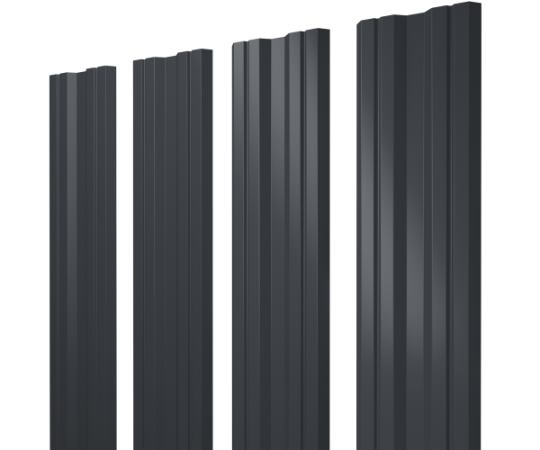 GL Штакетник Twin с прямым резом 0.45 мм, Drap TwinColor, RAL 7024