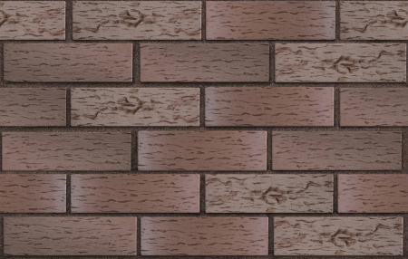 Кирпич облицовочный клинкерный ЛСР, 0.71НФ пустотелый, Брюгге терракот темный флэш, береста, М300, 250х85х65 мм