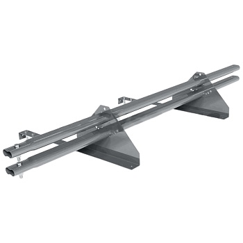 Снегозадержатель для натуральной черепицы Roofsystems Prestige натур, 2 опоры, 2 трубы, овал 45х25, L=1500 мм, RAL 7042