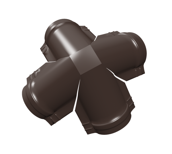 GL X-четверник конька полукруглого 0.45 мм, Drap, RAL 8017