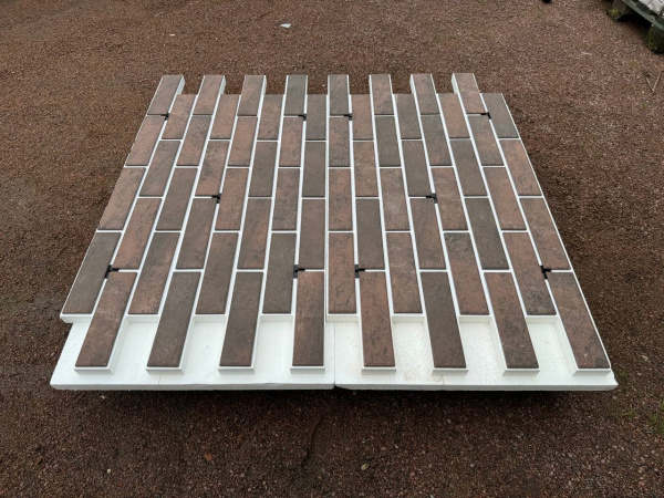 Термопанель рядовая Европа с плиткой Keramin, 1020х600 мм, 100 мм ППС, гладкий, цвет: Иллинойс 3