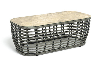 Стол журнальный из искусственного ротанга, Ницца цвет: серый