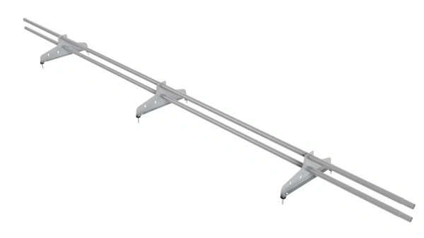 Снегозадержатель универсальный NewLine L=3000 мм, 3 опоры, 2 трубы, круг Ø25 мм, RAL 7004