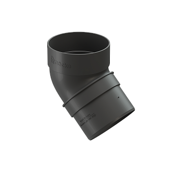 Колено трубы 45°, Docke Standart, Ø80 мм, цвет: серый