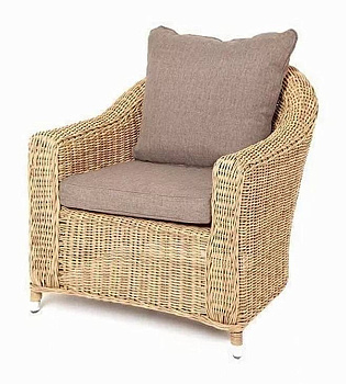 Кресло плетеное из искусственного ротанга, Кон Панна соломенный